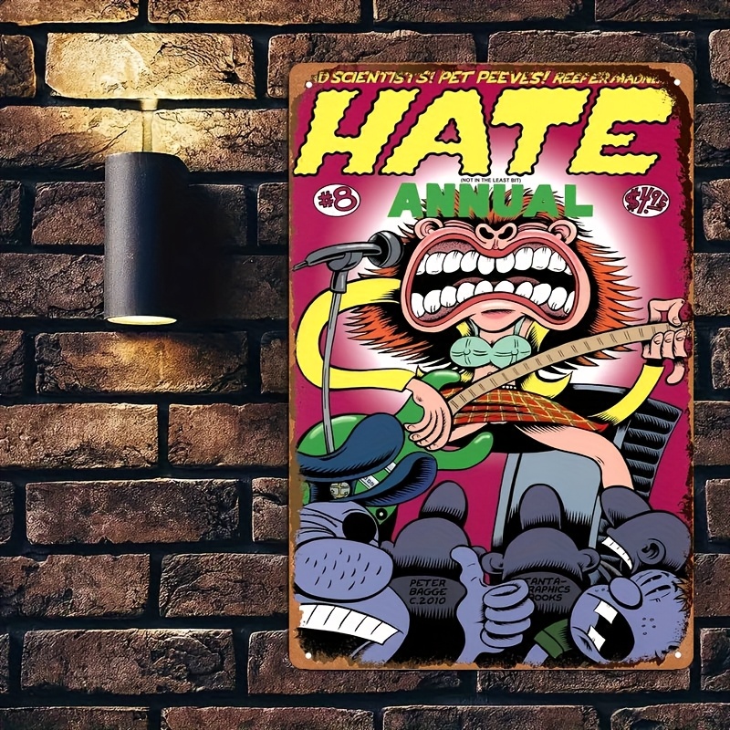 Home Bar And Restaurant - 철제 벽 장식 플라크 - HATE