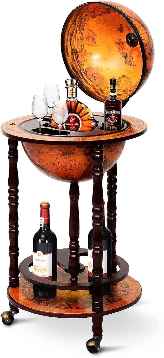 Home Bar Shelves - 글로브 바 카트 주류 바 캐비닛,