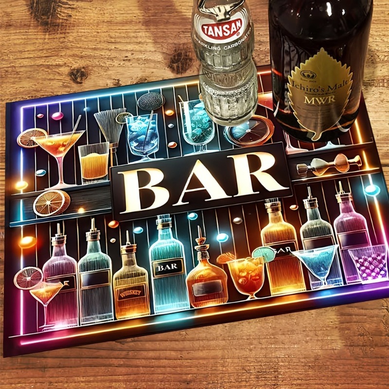 Bar Mat Rubber - 커피 바 규조토 건조 매트 기하학적