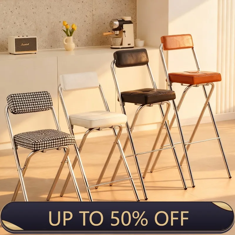 Home Bar Seating - 45/55/65/75cm 등받이가 있는 바 의자 접이식