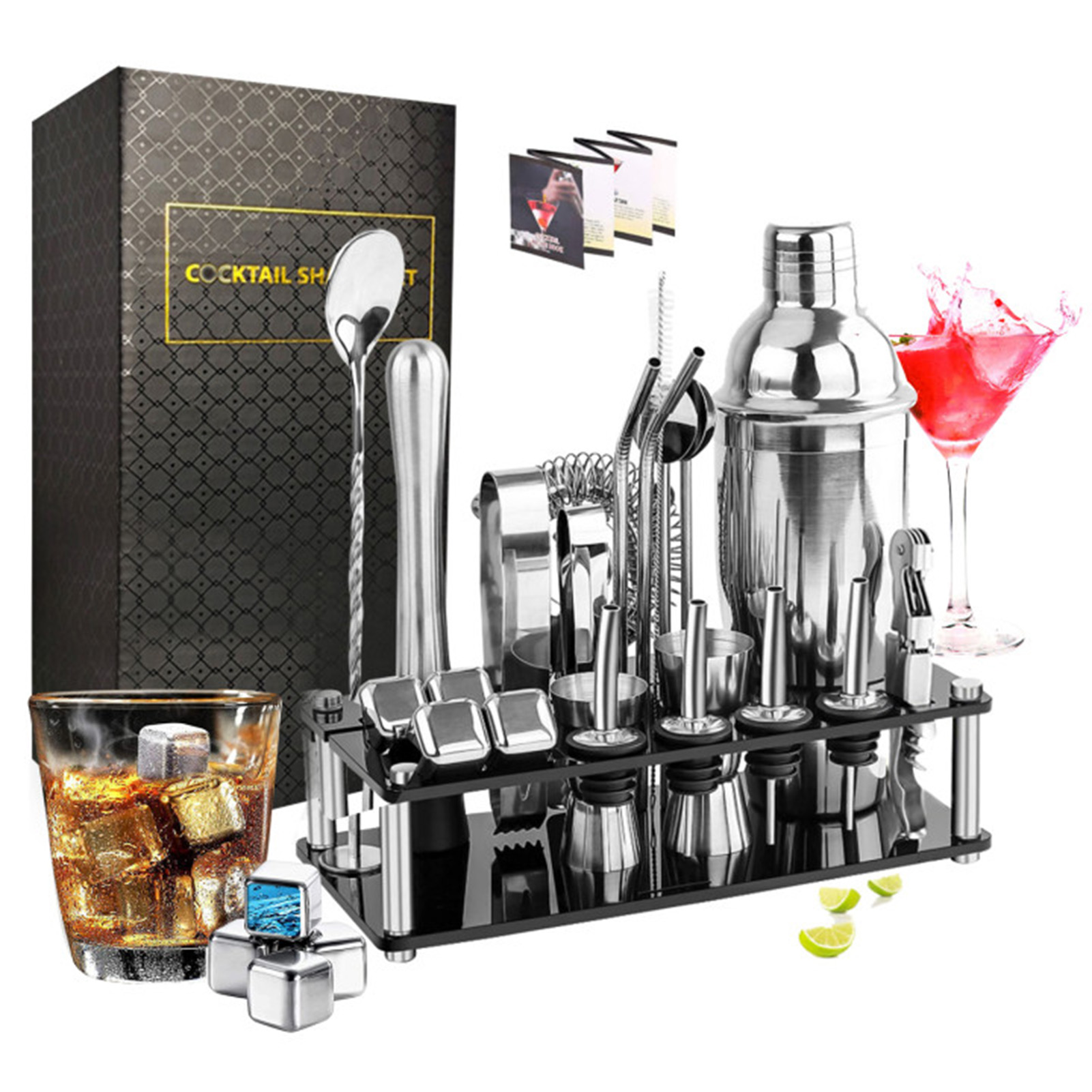 Cocktail Recipe Book - 칵테일 만들기 세트 셰이커 스테인레스 스틸