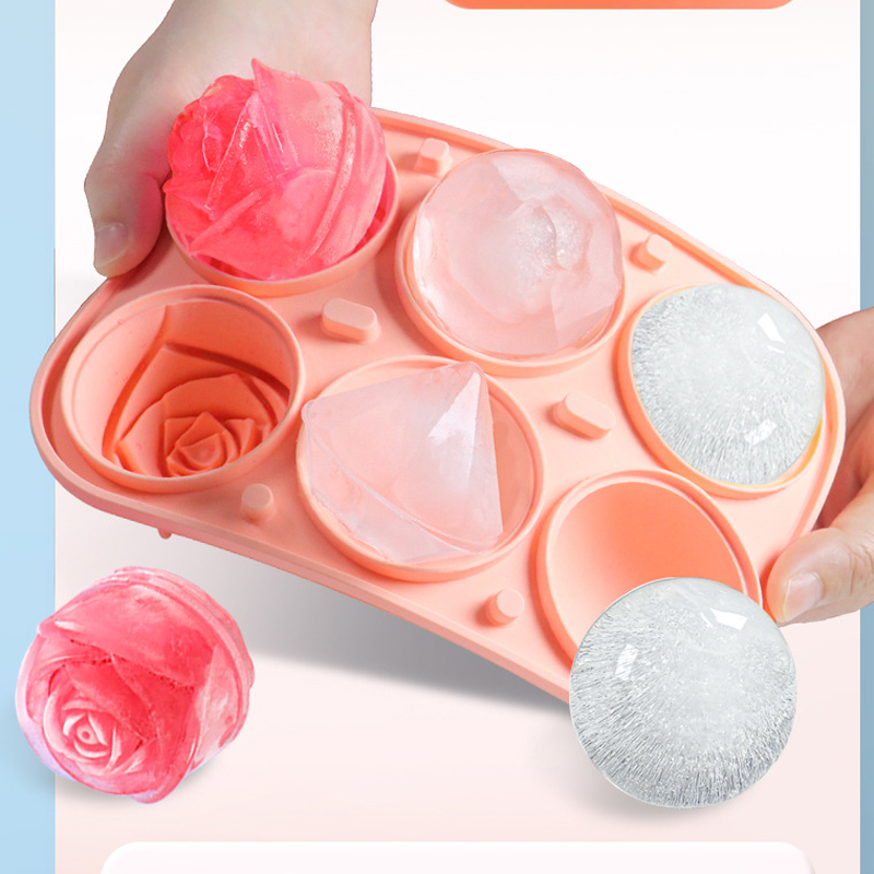 3D 로즈 다이아몬드 라운드 아이스 큐브 금형 4/6  - Ice Mold Sphere 리뷰 및 가격