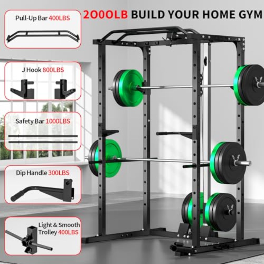 홈짐 파워 랙 (랫풀다운 포함) 블랙 스틸 2000LB - Home Bar And Gym 리뷰 및 가격