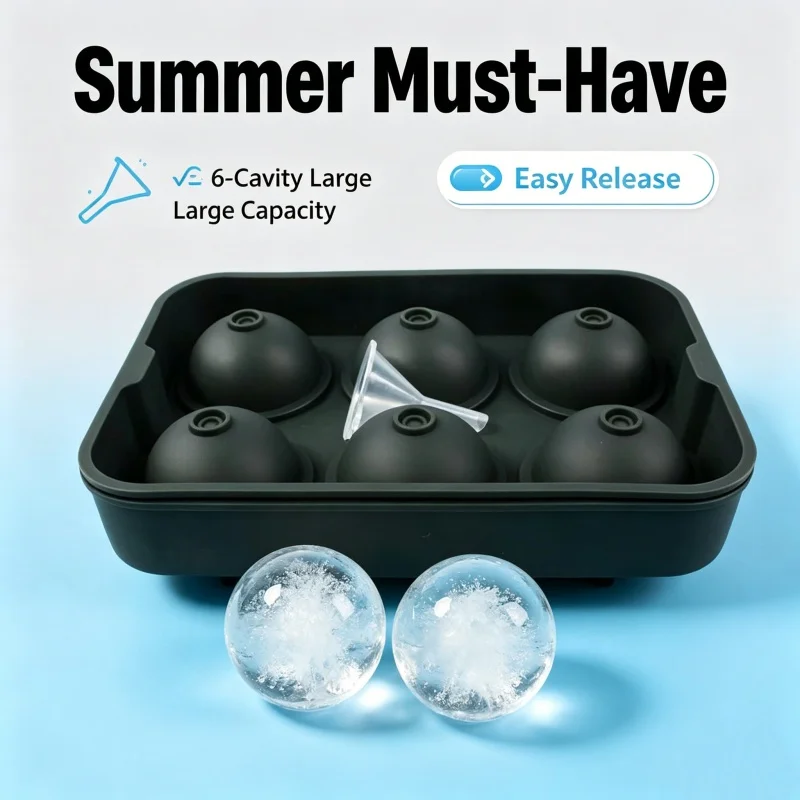 6구 아이스볼 몰드 식품 등급 실리콘 BPA 프리 누수 - Ice Mold Sphere 리뷰 및 가격