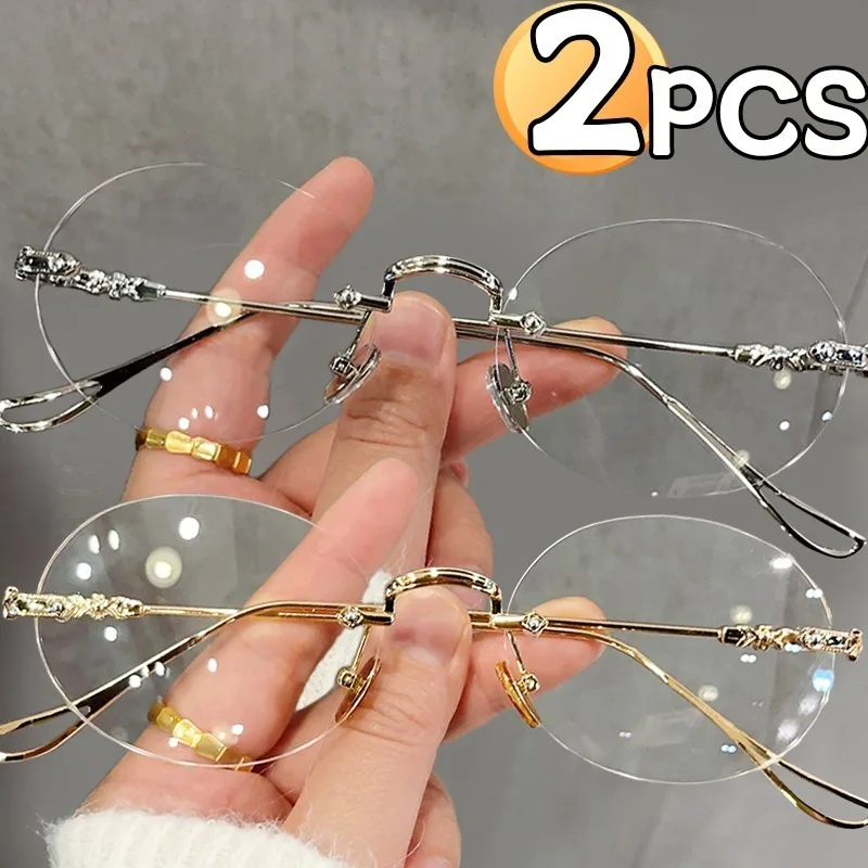 1/2Pcs 여성을위한 무테 타원형 안경 Framele - Old Fashioned Glass 리뷰 및 가격
