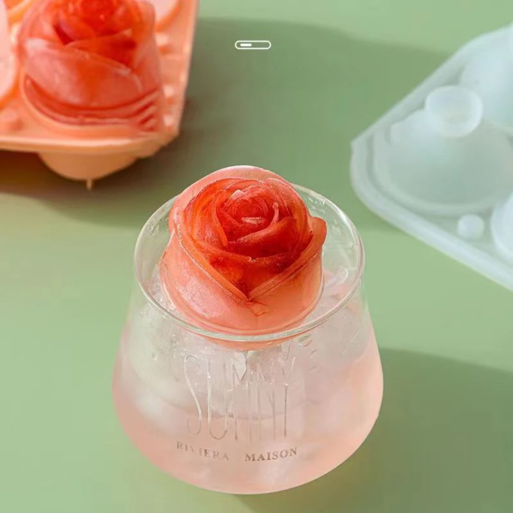 3D 장미 모양 실리콘 아이스 몰드 4구 얼음 트레이  - Ice Mold Sphere 리뷰 및 가격